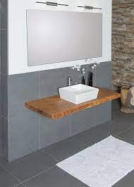 Créer rapidement la salle de bains de vos rêves. Console Eleng Chene Massif Panneau Bois Massif Avec Decoupe Vasque 1400x40 60x510mm