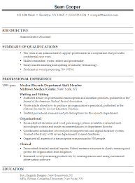 Resume Administrative Assistant Medical Assistant Resume Administrative Assistant Resume Resume Objective