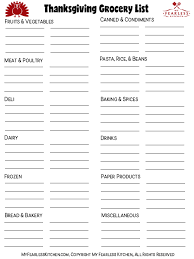 Don't even think about buying frozen unless you're shopping the sunday before. Thanksgiving Grocery List My Fearless Kitchen