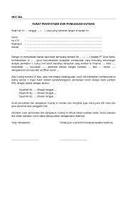 Contoh Surat Pernyataan Pelunasan Hutang Contoh Su Cute766