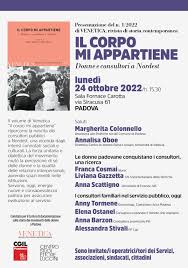 24 ottobre, presentazione di Il corpo mi appartiene - Donne e consultori a  Nordest - SPI CGIL Veneto