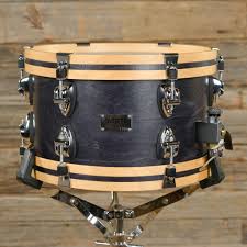 Ayotte 7x12 12 Ply Maple Snare Drum W Wood Hoops Black Stain 90s Used