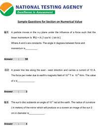 Jee main 2020 final answer key releases. Nta Jee Main 2020 Mock Practice Test Sample Question Paper For Numerical Question Released Check Here
