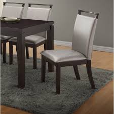 This Modern Style Side Chair Features A Dark Espresso Finish Wood With Light Gray Upholstery In 2020 Dining Chairs Upholstered Dining Chairs Solid Wood Dining Chairs