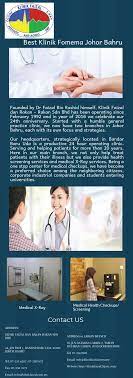 Semakan status pemeriksaan kesihatan/fomema online. Best Klinik Fomema Johor Bahru Johor Johor Bahru Klinik