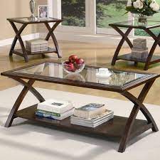Tanner 48 rectangular coffee table. Home Garden Coaster Furniture Modern 3 Piece Glass Top Coffee Table Set Lucite Tables