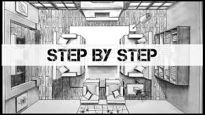 Interior design drawing with markers my video courses book. 1 Point Perspective Drawing Living Room