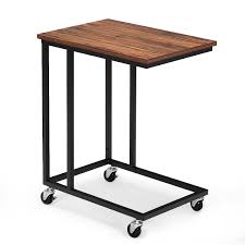 Giantex C Shaped Beside Sofa Laptop Table Multiple Snack Table Walmart Com In 2020 Rustic End Tables Sofa Side Table End Tables