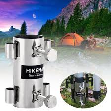 HIKEMAN Enlarged Aperture Outdoor Camping Canopy Pole Holder, Style: Stainless  Steel (Silver)