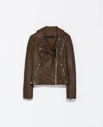Leather Effect Biker Jacket With Zips Outerwear Woman Zara Canada Zara Leather Jackets Biker Jacket