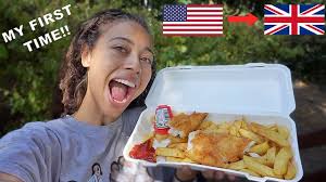 AMERICAN TRIES FISH AND CHIPS IN LONDON ENGLAND FOR THE FIRST TIME!
