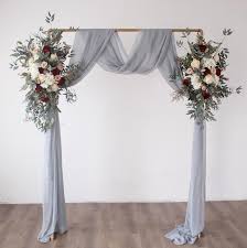 Colorful blooms in pink, orange and purple tie together with eucalyptus to create this gorgeous wedding arbor. Burgundy White Hanging Flowers 2 In 1 Set Wedding Arch Etsy