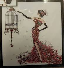 Cross stitch kit from design works featuring a marriage record and the sentiment love's promise is fulfilled one day at a time, one year to the next, one joy after another. Birdcage Elegance Cross Stitch Design Works Coxon Fashion Woman Dress 2754 New Cross Stitch Kits Cross Stitch Cross Stitch Embroidery
