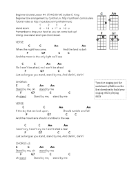 I always thought the chords were c, g, and f becuase that's what it said on ukulele tab. Stand By Me Beginner Ukulele Chord Chart Pdf