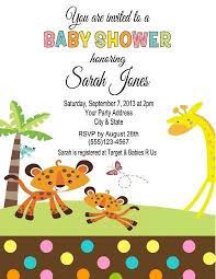 Baby Shower Fisher Price Jungle Animals Party Invitation