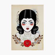 Approximately 1 to 2% of the world's population has red hair. Flapper Girl With Tats Poster By Calelobba Redbubble