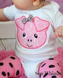 Pig Front And Back Shirt Or One Piece Baby Bodysuit By Sewwhimzy Baby Girl Shirts Cute Baby Clothes Baby Girl