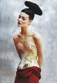 Couture Clash Model Shalom Harlow Designer Gaultier Paris Photographer Peter Lindbergh Fashion Editor Stylis Shalom Harlow Peter Lindbergh Vogue Us