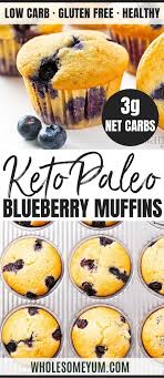 Keto Low Carb Paleo Blueberry Muffins Recipe With Almond Flour In 2020 With Images Low Carb Recipes Dessert Keto Blueberry Muffins Paleo Blueberry Muffins