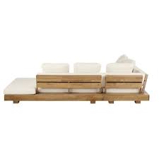 Pour les beaux jours, apportez un air de vacances à votre extérieur et aménagez un espace repas cosy et design en adoptant le salon de jardin portorico aux lignes épurées ! Salon De Jardin 4 6 Places En Acacia Massif Et Toile Ecrue Porto Rico Maisons Du Monde