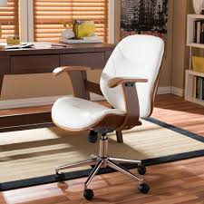 Baxton Studio Rathburn White Faux Leather Upholstered Office Chair 28862 6948 Hd The Home Depot In 2020 Modern Office Chair Modern Desk Chair Contemporary Office Chairs