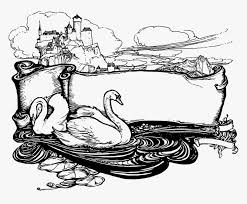 Swans in the lake color by number coloring page. Swan Scroll Line Art Vintage Fantasy Fairy Tale Wild Swans Coloring Pages Hd Png Download Kindpng