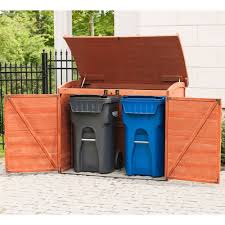 Horizontal Refuse Storage Shed Brown Leisure Season In 2020 Garbage Can Storage Garbage Shed Wood Storage Sheds