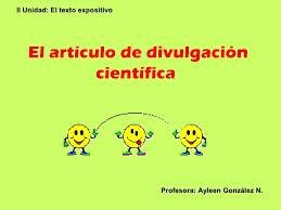 Resultado de imagen para artículo de divulgación científica