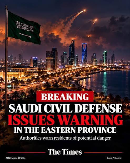 Saudi civil defense issues warning in Eastern Province