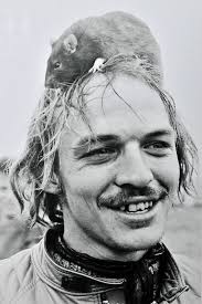 The man, the legend, the Mad Count! With pet rat Spliff just after a  quarter with the rat in his leathers!