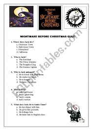 Have fun making trivia questions about swimming and swimmers. Nightmare Before Christmas Fun Movie Quiz Multiple Choice Easy Esl Worksheet By Ww222