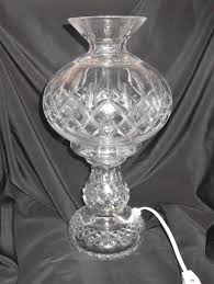 Waterford Lismore Crystal Hurricane Electric Lamp Table Top 14 Waterford Electric Lamp Lamp Vintage Lighting