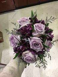 Ocean Song Lavender Roses Lavender Limonium Purple Alstroemerias Hand Tied Bouquet Prom Bouquet Wedding Purple Flower Bouquet Wedding Flowers Prom Bouquet