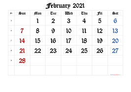 Design by 123 free vectors. February 2021 Printable Calendar With Week Numbers Free Premium Calendar Printables Monthly Calendar Printable 2021 Calendar