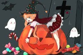 the little halloween demon halloween girl halloween anime