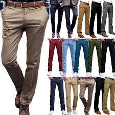 Men Formal Business Chinos Pants Slim Fit Straight Leg Casual Dress Long Trouser Unbranded Chinoskhakis Mens Pants Fashion Slim Fit Men Mens Chino Trousers