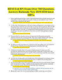 Hesi Exit Rn Exam Over 700 Questions Answers Rationale New 2019 2020 Latest 100 In 2021 Exam Breath Sounds Teaching Plan
