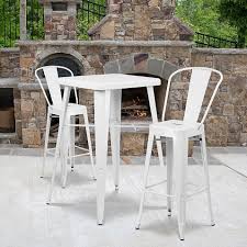 25 inch high console table. Flash Furniture 3 Piece 27 75 Inch Square Metal Bar Table And Bar Stools Set Bed Bath Beyond In 2021 Outdoor Bar Table Outdoor Bistro Set Bar Table Sets