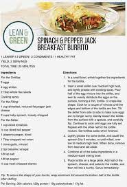 Spinach Pepper Jack Breakfast Burrito Lean Protein Meals Lean And Green Meals Lean Breakfasts