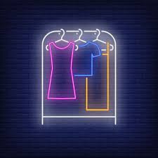 Download Clothes On Rack Neon Sign For Free Em 2020 Sinal De Neon Papel De Parede Neon Logo Loja De Roupas