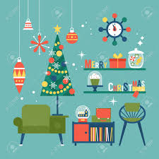 Retro mid century modern christmas holiday ornaments mysticalwoodselement 5 out of 5 stars (64). Modern Creative Christmas Greeting Card Design With Mid Century Furnitureand Christmas Decorations Vector Illustration Royalty Free Cliparts Vectors And Stock Illustration Image 64235524
