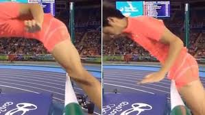 Well Endowed Pole Vaulter Suffers Unfortunate Olympic Mishap