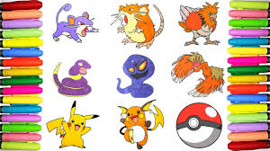 As pokémon are drawn from a deck of shuffled pokémon tcg cards, mark the pokémon on your bingo card. Pokemon Coloring Pages Pokedex 19 To 26 Youtube