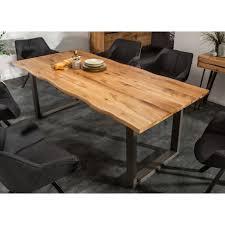 Le plateau et les éventuelles rallonges sont réalisés en mdf plaqué alors que les bandes de chant et les pieds sont en bois massif. Table De Salle A Manger Bois Et Massif Et Metal 200 Cm Cbc Meubles