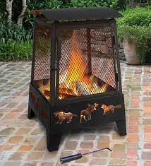 Jesse cravath from ewing irrigation breaks down the components and. Wood Burning Pagoda Style Wildlife Fire Pit Black Plowhearth