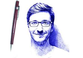 Blue Pen Sketch 2025