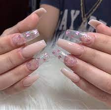 Light pink ombre nails pink butterfly acrylic nails. Clear Butterfly Nails Pink Novocom Top