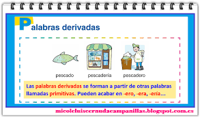 Resultado de imagen de palabras derivadas