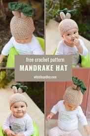 Knitting projects baby knitting yarn crochet patterns knitted animals pattern crochet knitting patterns i can see a baby shower and the preggo opens up a gift with this knitted mandrake in it. Crochet Mandrake Baby Hat Free Crochet Pattern Whistle And Ivy