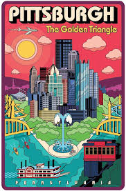 Pittsburgh Poster Pittsburgh Wall Art Pittsburgh Art Print Etsy Pittsburgh Art Pittsburgh Skyline Travel Poster Design